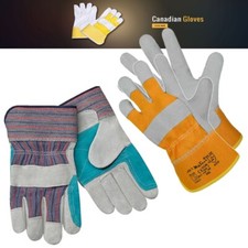 HEAVY DUTY GARDENING GLOVES RIGGER LEATHER DOUBLE PALM CUT & THORN RESISTANT XL