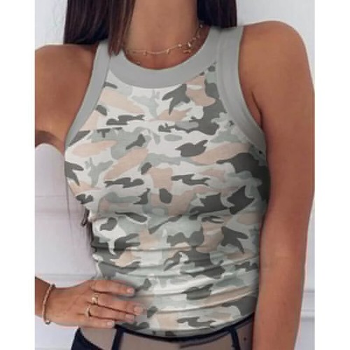 Women Sexy Summer Camouflage Tops T-shirts Camisole Vest Tank Tube Slim Jogging - Picture 11 of 17