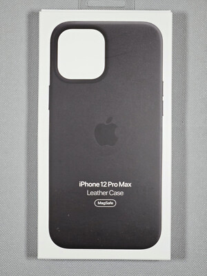 Original Apple iPhone 12 PRO MAX MagSafe Leder Case Hülle Schwarz - NEUWARE