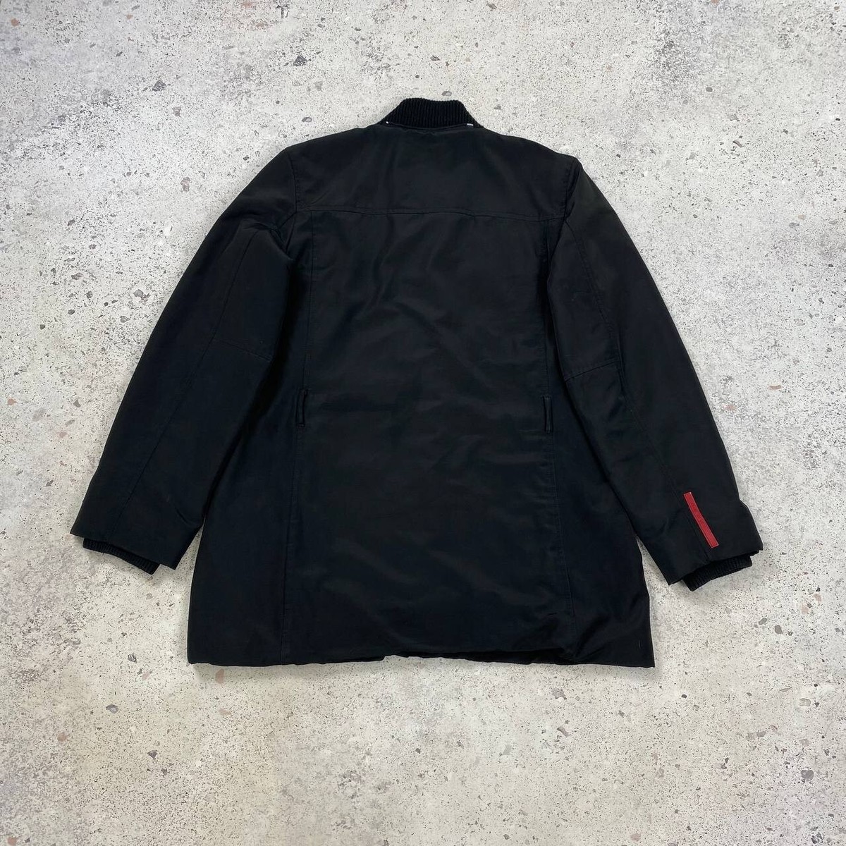 Prada Sport Linea Rossa Jacket Nylon Black Trench Coat Size IT46