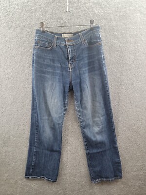 Levis Perfectly Slimming 512 Bootcut Jeans Womens 12 Blue Dark Wash Denim Button