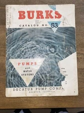 1953 Burks Water Systems Decatur Pump Co. Catalog NO 53 Schematic Diagrams