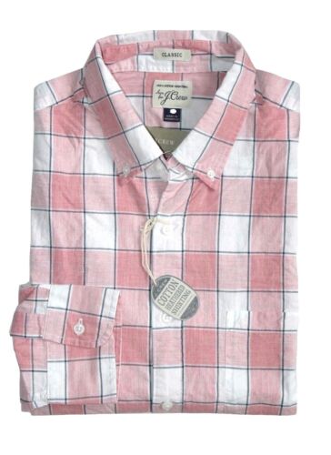 J Crew - Herren S - Classic Fit - rosa kariert kariert meliert Popeline Baumwolle Hemd - Bild 2 von 3
