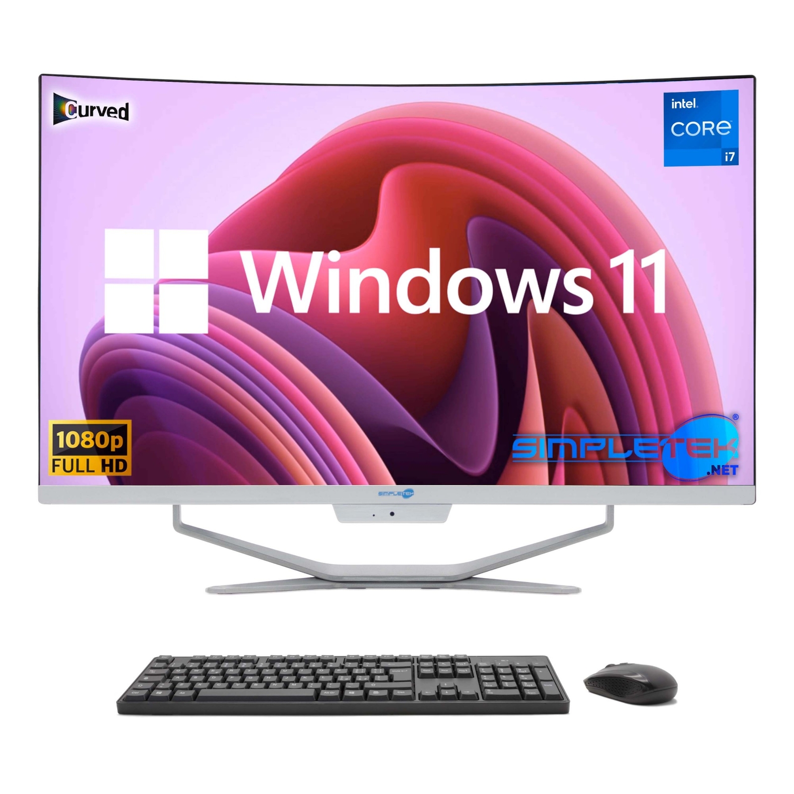 All In One I7 2.9ghz 27" Fhd Curvo 16gb Ssd 480gb Windows 11 Pc Computer Fisso_