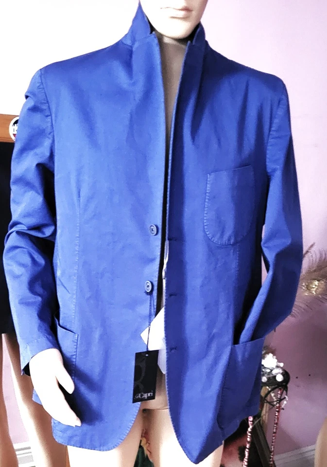 Новый Италия DiCapri napoli синий хлопок выемка лацкан куртка BLAZER размер 56 США L - Изображение 3 из 4