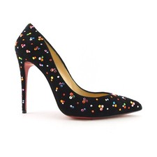 CHRISTIAN LOUBOUTIN Size 7.5 Pigalle Follies Strass Heels Pumps Shoes 37.5 Eur