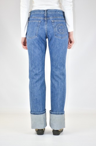 Women's 00s Gucci Vintage Big Logo Blue Denim Jeans Size 40 W 30 L XL | eBay
