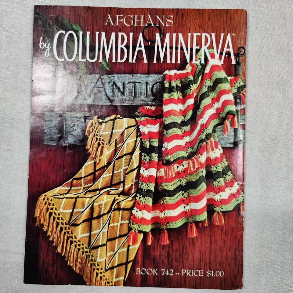 Vintage Columbia Minerva Afghan Crochet Pattern Book 742 - Image 2 of 4