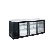 DUKERS DBB72-S3 70 3/8" 3 GLASS SLIDING DOOR BACK BAR REFRIGERATOR