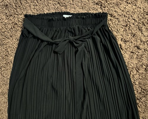 Jon & Anna Contemporary Black Pleated A-line Midi Maxi Skirt Elastic Waist: LRG - Picture 4 of 9