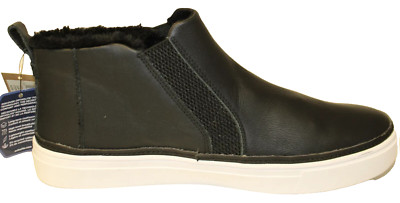 TOMS Womens Bryce Slip On Sneakers SZ 10 42 Black Leather Flat Shoes NEW W TAGS