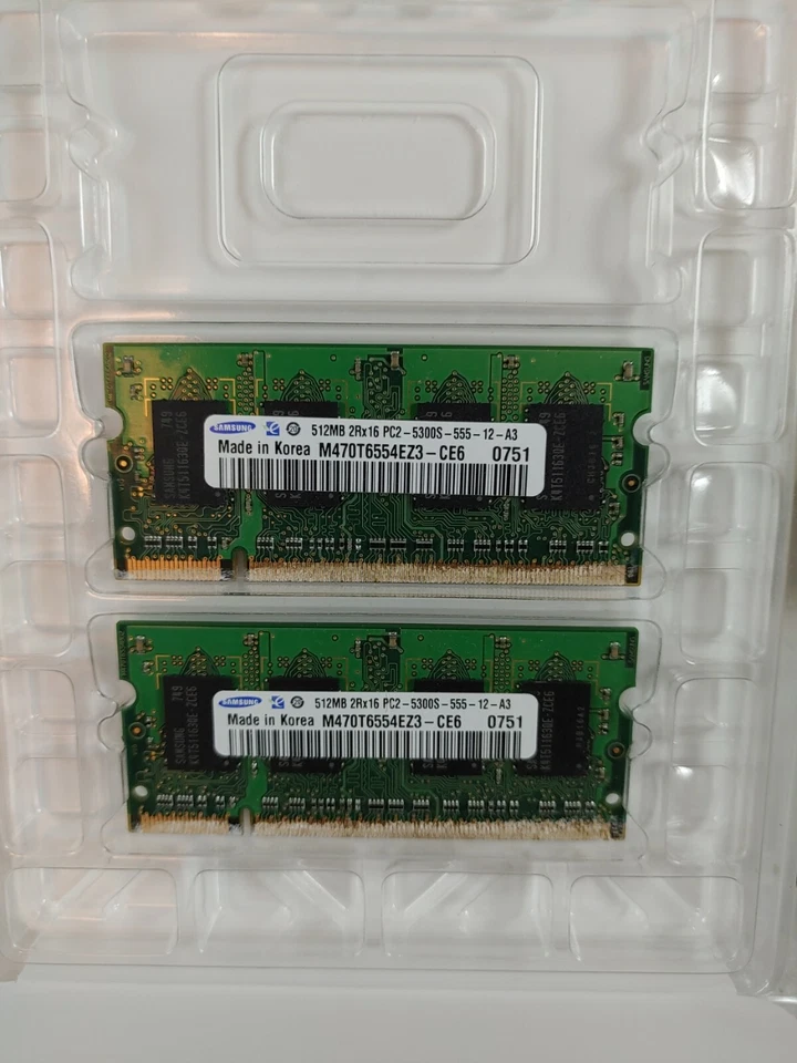 Samsung 2X 512mb 2Rx16 PC2-5300S-555-12-A3 Memory for Apple - Image 3 of 3