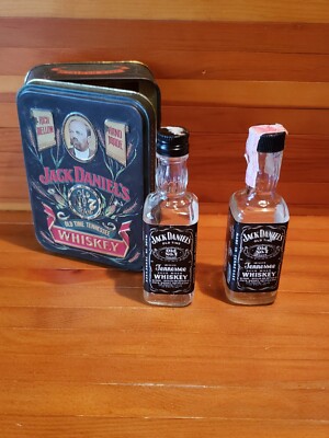 Vintage Jack Daniels Old No. 7 Tennessee Whiskey Tin Box With 2