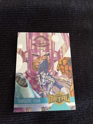 1995 FLEER MARVEL METAL SILVER FLASHERS  # 129 FANTASTIC FOUR  GEM MINT