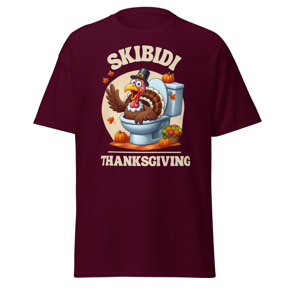 Skibidi Thanksgiving Shirt Funny Meme Shirt Skibidi Toilet Shirt Turkey