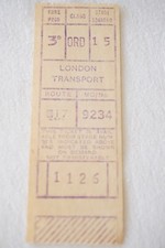 London Transport Gibson Machine No 9234 Bus Tram Ticket