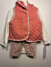 NWT Carter's Baby Girls Quilted Hooded Little Vest, Long-Sleeve