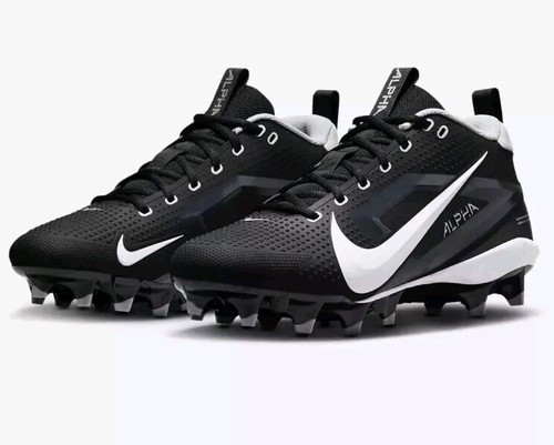 Nike Alpha Menace 4 Varsity Football Cleats Black White FN0027-001 Men Size 11.5