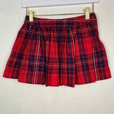 Est. 1989 Place Kids Girls Size 8 Red Plaid Pleated Stretch Skirt Side Zipper