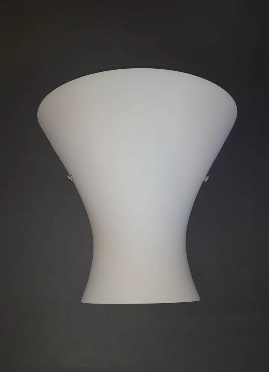 Lampada Parete Vintage Murano Bianco Incamiciato 1 Luce | Design 1970