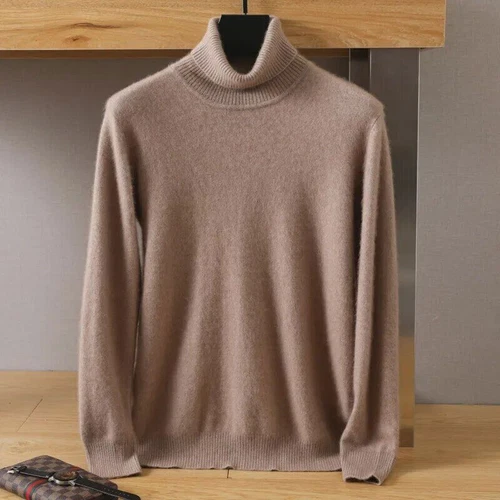Herren Reiner Nerz Kaschmir Rollkragen Langarm Freizeit Pullover Unterhemden Tops - Bild 4 von 36