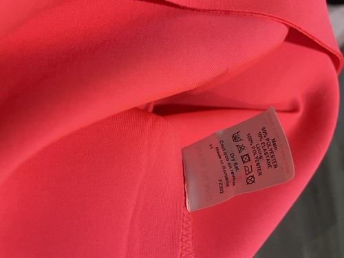 NWT River Island Pink Fit Bodycon Ruffle Neck Stretch Dress SZ UK/12 US/8 - Picture 5 of 9