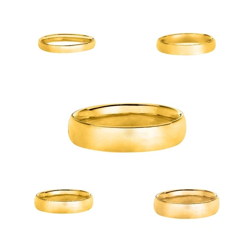 14K Yellow Gold 3mm 4mm 5mm 6mm Comfort Fit Men or Women Wedding Band Ring