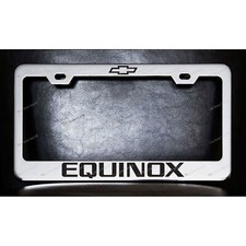 Chevrolet Equinox Chrome Metal License Plate Frame Screw Caps