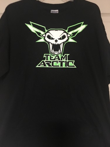 TEAM ARCTIC MEN’S T-SHIRT XL CAT/ GREEN/White /BLACK 💯Cotton HUGE CAT LOGO NEW - Picture 3 of 8
