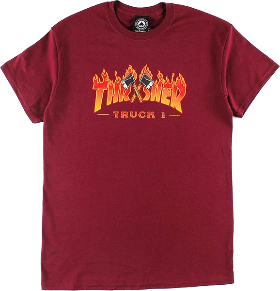 Maroon thrasher cheap shirt