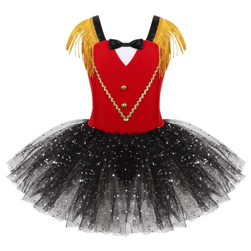 Kid Baby Girls Ringmaster Circus Showman Costume Halloween Cosplay Leotard Dress - Picture 9 of 16