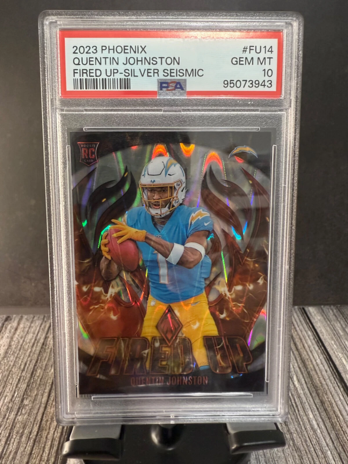 Quentin Johnston Panini Phoenix Fired Up #FU14 Silver Seismic