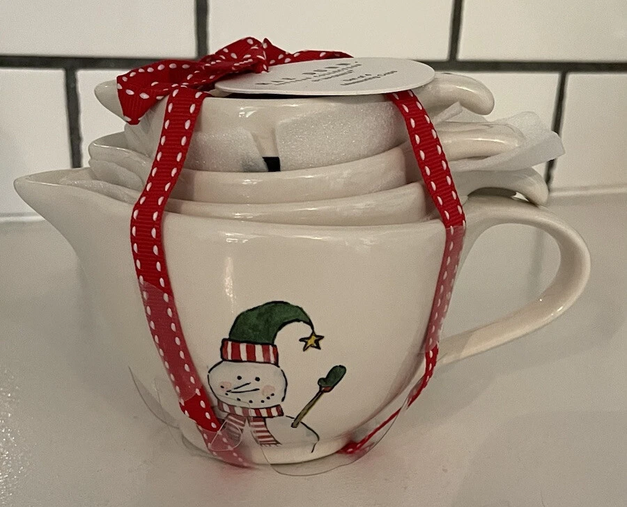 Rae Dunn Snowman Christmas Measuring Cups NWT 2023