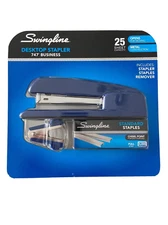 Swingline 747 Business Desktop Stapler + 5000 Staples + Staple Remover Blue