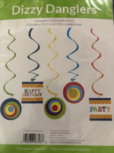 Creative Party DIZZY DANGLERS – 5 Stück Bunte Hängewirbel Für Partys