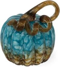 Boston International Handblown Glass Pumpkin Tabletop Decor, Copper Canyon