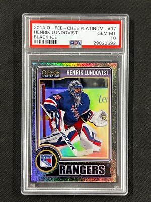 PSA 10 2014-15 O-Pee-Chee Platinum #37 Henrik Lundqvist HOF Black Ice /25 POP 1!