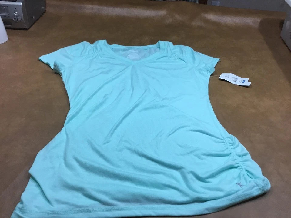 Camisa de manga corta Danskin Now para niños talla pequeña verde azulado Foto 2 de 4