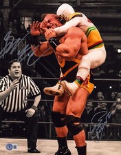 Mascarita Sagrada & Brian Cage Signed 11x14 Photo BAS COA Lucha Underground AAA