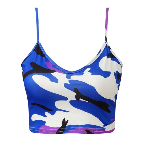 Women's One Piece Tops Sleeveless Human Skeleton Skull Hand Printed Crop Top - Picture 48 of 81