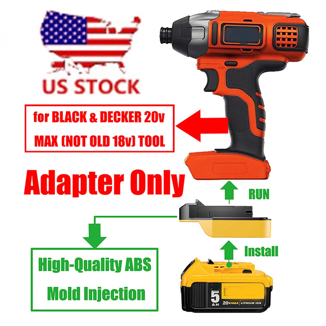 1 Adapter for DeWaIt 20V XR Battery to Power for Black and Decker