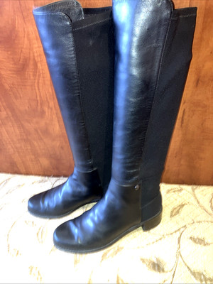 Stuart Weitzman City Boot Knee High 5050 Black Leather, Size 5.5 M