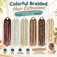 Handmade Synthetic Hair Braids 16 Inch Bohemian Style Hair Extensions For Girls