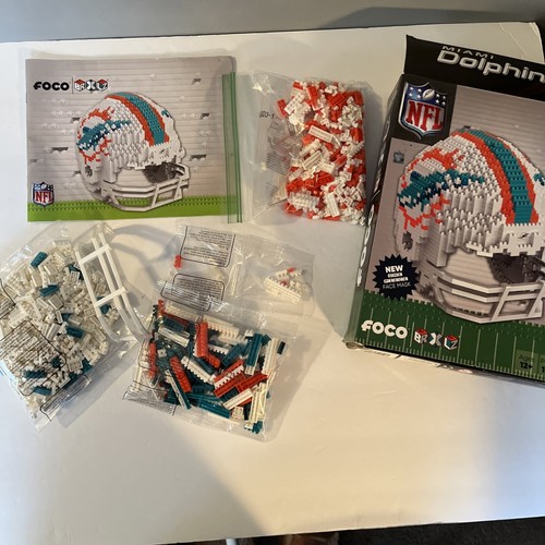 Miami Dolphins FOCO NFL BRXLZ Helmet 3D Block Set #118 - Foto 3 di 6