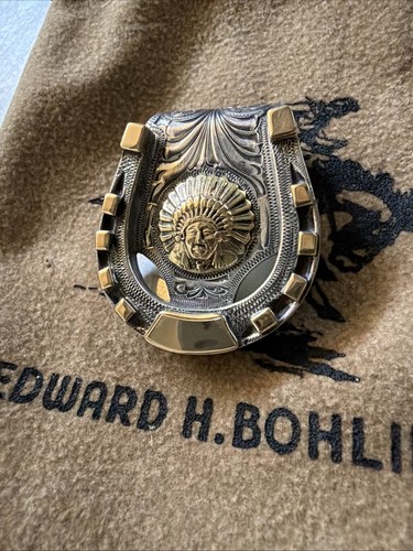 Edward H Bohlin Sterling 14K Indian Horseshoe Money Clip - 72 grams