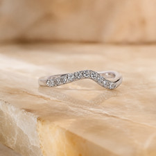 IGI 0.10ct E-F Lab Grown Diamond Wedding Promise Band 14k White Gold
