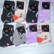 Halloween Crew Socks 16 PAIRS Unisex Kids One Size Multicolor Novelty SPOOKY   