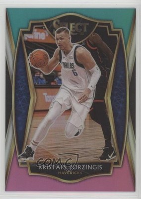 2020-21 Select Premier Level Teal White Pink Prizm 8/25 Kristaps Porzingis 0h6x