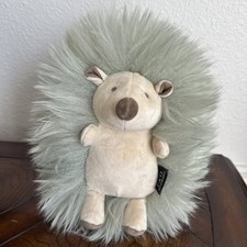 FAO Schwarz Hedgehog 10 Inch Stuffed Animal Plush Mint Green Cream Soft Eyes