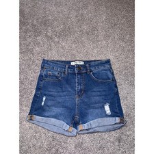 Indigo Rein Women's Dark Blue Denim Jean Shorts - High Rise - Size 5
